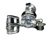 Silver Earrings Double Bezel with 6mm Cubic's Photo