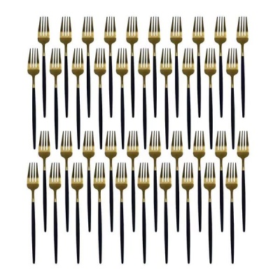 Photo of All Season Store Moon Cutlery Fork Gold/Black - Set of 40