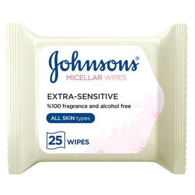 Photo of Johnsons JOHNSON S Cleansing Face Micellar Wipes Extra-Sensitive Pack of 25 wipes