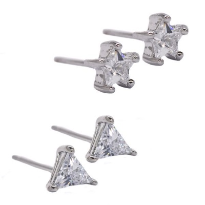 Photo of Idesire 2 Pack 5mm Star And Pear Cubic Zirconia Stud Earrings