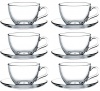 Cup & Saucer Set 12 Piece Glass Espresso Basic 97984 Photo
