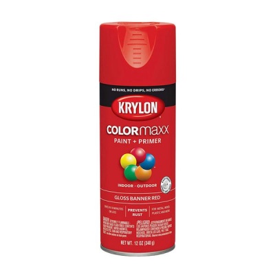 Photo of Krylon Colormaxx Paint Primer Gloss Banner Red 340ml