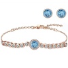Civetta Spark Emma Bracelet & Studs-Swarovski Aquamarine Crystal Rosegold Photo