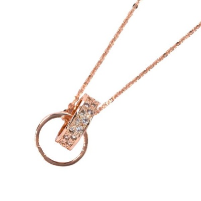 Photo of Idesire Double Linked Rose Gold Necklace With Cubic Zirconias