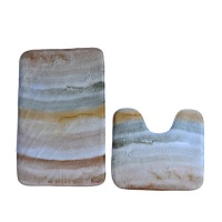 CapeArt Cape Art Memory Foam 2 Piece Bath Mat Set Modern Sand Brown Rainbow