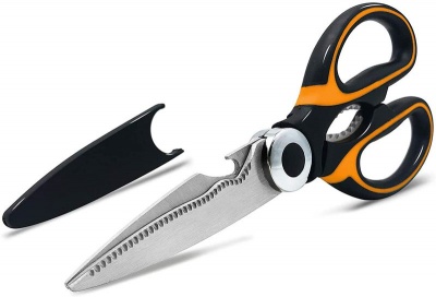 Hubbe Heavy Duty Kitchen Scissors Black Orange