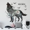 AOOYOU Forest Silhouette Howling Wolf Art Sticker for Wall Decoration Photo