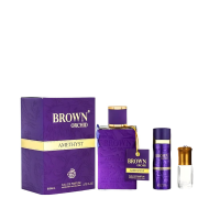 Fragrance World Brown Orchid Amethyst Eau de Parfum 80ml With Deodorant Perfume Oil