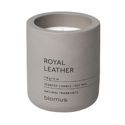 Photo of blomus Scented Candle: Royal Leather in Grey Container Fraga 6.5cm Diameter