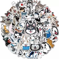 Arbon 50 Piece High Quality Kawaii Husky Doggos Vinyl Sticker Pack 64