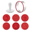 HEARTDECO Christmas Theme Silicon Cookie Stamp Mold 6 Piece Set Photo