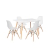 Rectangular Table & 4 Chairs - White Photo