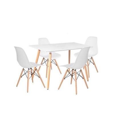 Photo of Rectangular Table & 4 Chairs - White
