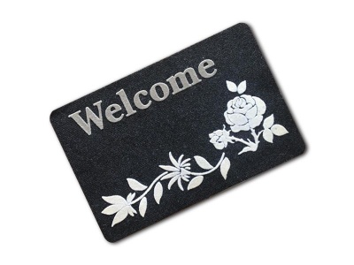 Photo of Matnifique Welcome Flower Design Flock Mat Doormat