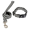 Modern Black and White Dog Collar and Leash Set Photo