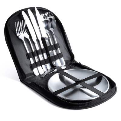 Stainless Steel Steak Dinnerware Set Cutlery Set 11 Pieces Silver