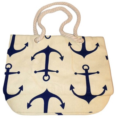 Photo of Tote Bag. Hand Bag. Large. Blue Anchor theme