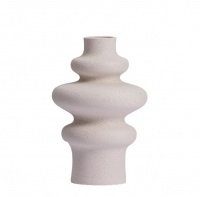 Nordic Spiral Shape Porcelain Ceramic Modern Vase Cream White