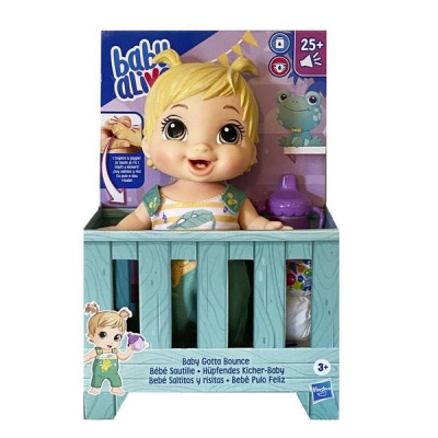 Photo of Baby Alive Baby Gotta Bounce Doll Frog Bounces with 25 SFX 72308