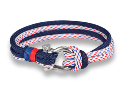 Photo of YALLI Men /Women Nylon Nautical Rope Bracelet Red/Blue