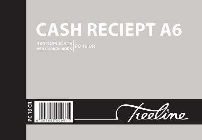 Photo of Treeline A6L - Duplicate Pen Carbon Book - Cash Receipt - Pack of 10
