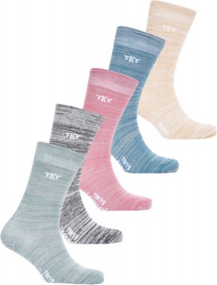 Photo of Tokyo Laundry - Mens Basher Cotton Rich Space Dye Socks in Sage Black Salmon Pink Marine Green Oatmeal [Parallel
