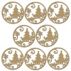 Studeo39 - Laser Cut MDF Coaster Set - Round Christmas Tree Photo