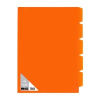 Meeco Secretarial Folder with 5 Tabs A4 Orange