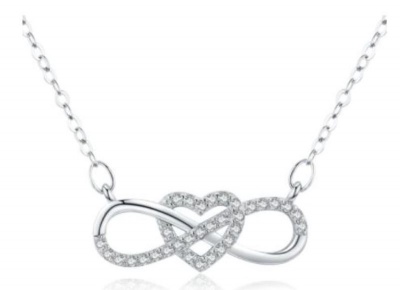 YALLI 925 Sterling Silver Infinity Heart Necklace