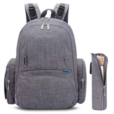 Photo of MLTK Designs Knapsack Large Double Storage Baby Backpack - Grey