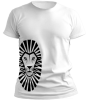 PepperSt Men's White T-Shirt - Tribal Lion Black Photo