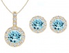 Civetta Spark Rachel Set - Swarovski Aquamarine Crystal Gold Photo
