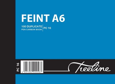 Treeline A6L Duplicate Feint Pen Carbon Book 100s Pack of 10