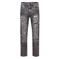 Firetrap Men Mens Tapered Jeans Black Ripped Jean Parallel Import
