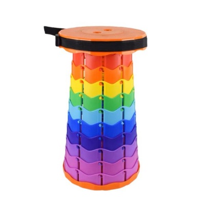 45C Telescopic Stool Collapsible Rainbow Lightweight Camping Outdoor Stool