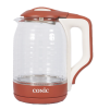 Conic 1.8l 1500W Glass Body Electric Kettle with Blue Halo Light Base - Red Photo