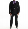 Men's Penn 3 Piece Suit - Marco Benetti - Black Photo