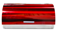 Metallic Red Bread Bin with Polished Mirror Finish Body Double Loaf