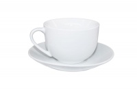 12 Piece Fine Bone Tea Cup Saucer Drinkware Set Pure White