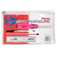 primeLINE Zipper Bag A5L Clear Plastic x 12