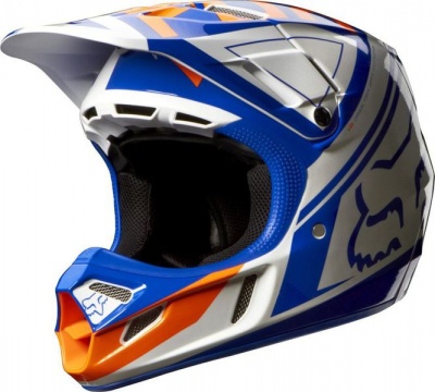 Photo of Fox Racing Fox V4 Intake Blue/White Helmet