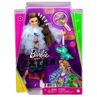 Barbie Extra Doll 9 Blue Ruffled Jacket with Pet Crocodile
