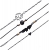 Hollow Lotus Charm Multi Layered Black Bead Bracelet Set Photo