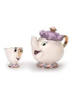 Beauty And The Beast Teapot Mug Set BeigePurple Pot Cupml