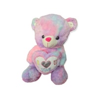 Rainbow I Love You Teddy Bear 45cm Purple