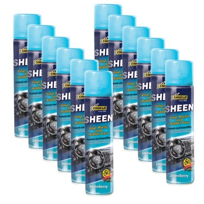 Photo of Shield - Sheen Vinyl Plastic & Rubber Care 300ml - Strawberry - 12 Pack