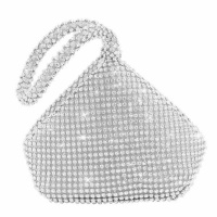 Silver Diamante Crystal Bride Clutch Purse Pouch Girl Evening Bag