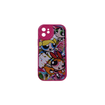High Quality Powerpuff Cartoon Graphic Phone Case For IPhone 12 Pro Pink