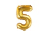 Party Deco Foil Balloon Number "5" 35cm Gold Photo