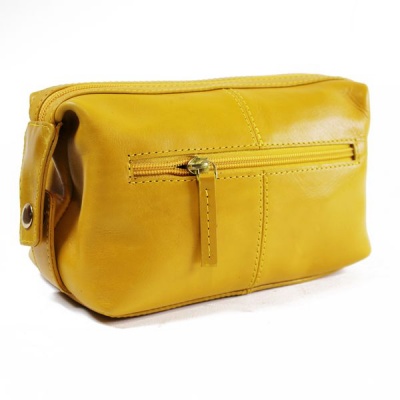 Photo of Bag Addict NUVO - Genuine leather WP-05 Toiletry Bag - Mustard Yellow